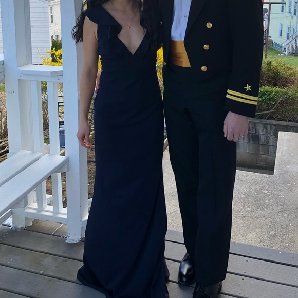 Lulus Navy Blue Long Formal Dress Small Low back - Picture 9 of 9